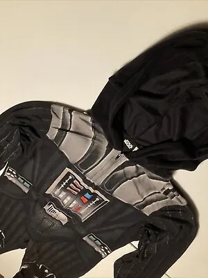 Star Wars Darth Vader Adult One Piece Fleece Zip Up Black Halloween Sz M Pajamas • $18