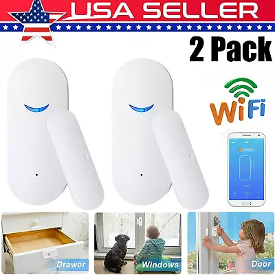 2PCS Smart Magnetic Alarm Detector WIFI Door Window Sensor For Google Alexa Home • $16.79