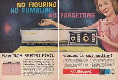 1959 RCA Whirlpool Washer: No Figuring No Fumbling Vintage Print Ad • $6.75