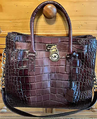 MICHAEL Michael Kors Brown Croco Large Hamilton N/S Tote Bag • $69.99