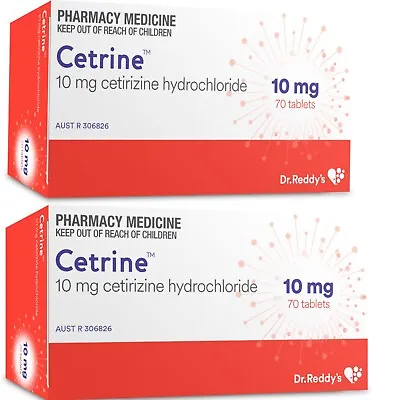 140x Cetrizine Hydochloride 10mg Cetrelief ZYRTEC Generic Hayfever  Allergy • $19.99