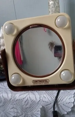 Vintage Continental Lighted Makeup Mirror With Zoom Mirror Double Sided *Read* • $15.98