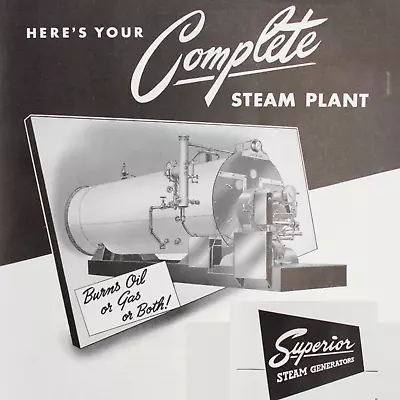 1951 Steam Generators Superior Combustion Industries Emmaus Pa Gas Oil Electric • $12.25