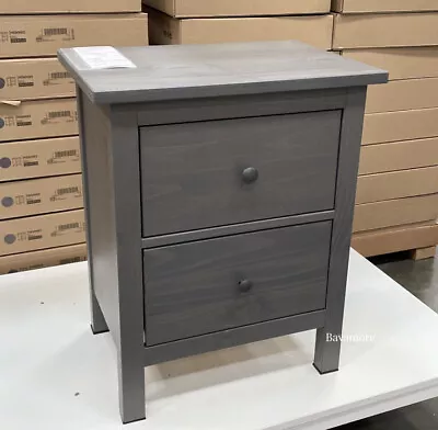 IKEA HEMNES 2-drawer Chest Nightstand Dark Gray Stained 21¼×26  BRAND NEW • $249.99