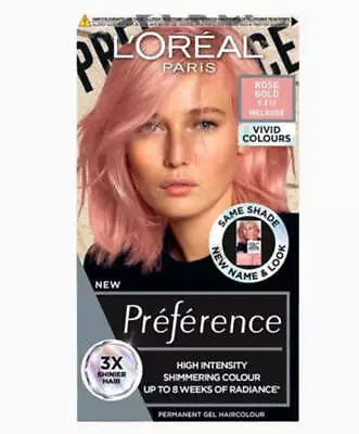 Loreal Paris Preference High Intensity Permanent Gel Hair Colour Rose Gold • £11.35