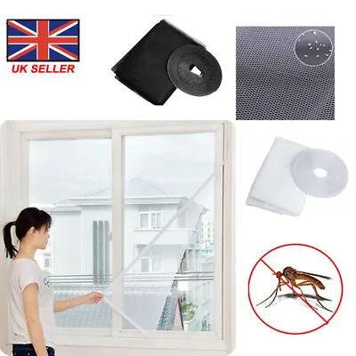 £3.11 • Buy Window Insect Screen Netting Kit Fly Bug Wasp Mosquito Curtain Mesh Net Cover UK