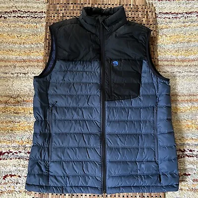 Mountain Hardwear Dynatherm 650 Goose Down Puffer Vest Black Blue Men’s Large L • $104.95