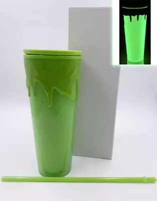 24oz Halloween Slime Green Glow In The Dark Tumbler Cup Party Christmas 2023 • $21.45