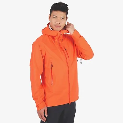 NWT Mens Mammut Kento HS Full Featured Hooded Rain Jacket In Zion Orange Sz XL  • $179