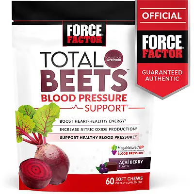 $34.99 • Buy Force Factor Total Beets Blood Pressure Support, Beet Root Supplement Soft Chews