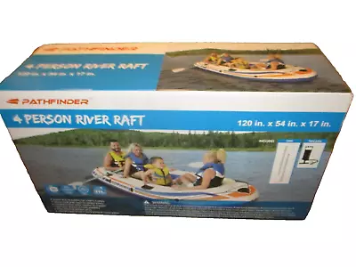 Pathfinder 4 Person Inflatable Raft Boat Pump Oars Included Brand New • $66