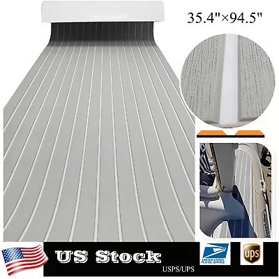 EVA Foam Boat Flooring Sheet Marine Nonskid Decking Carpet 35.4 _W Gray + White • $47.59