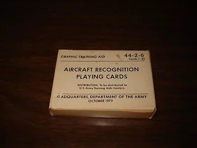 $8.99 • Buy Vintage Aircraft Recognition Playing Cards 44-2-6 October 1979 Dept Of The Army