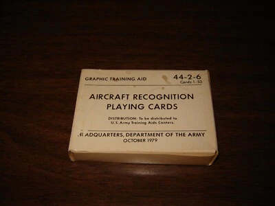$8.99 • Buy Vintage Aircraft Recognition Playing Cards 44-2-6 October 1979 Dept Of The Army