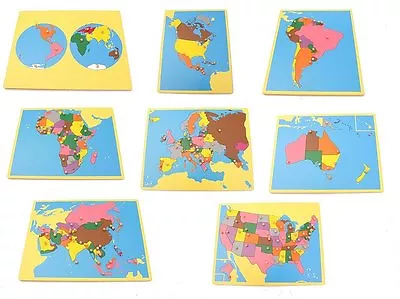 **Clearance** Montessori Material- Board Map Package 1 (Set Of 8) With USA • $145