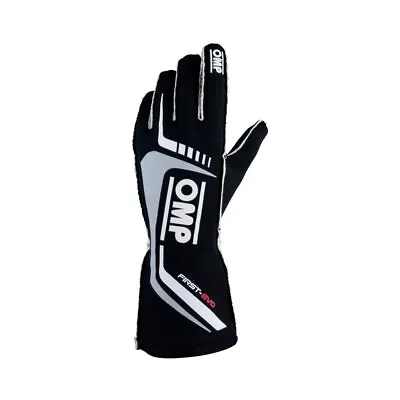 OMP Racing Race Rally Auto Kart Gloves FIRST EVO (FIA Approved) Black - Size S • $117.18