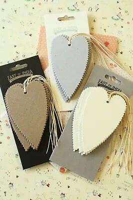 East Of India Plain Heart Tags Pretty Special Occasion Birthday Message Gift Tag • £4.99