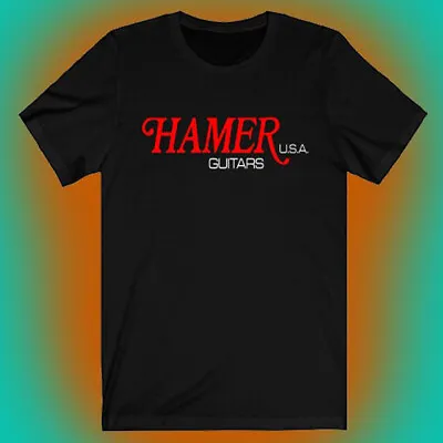 Hamer Guitars USA Men's Black T-shirt Size S To 2XL • $39.04