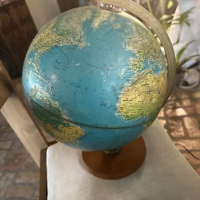 Vtg Replogle World Globe Horizon Series Raised Relief Textured Lighted Ussr Euc! • $75
