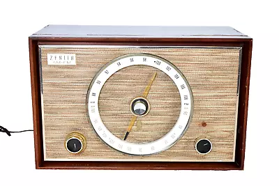 Vintage Zenith Am-fm Tube Radio Model S-46917 Wood Cabinet 49cz608 Speaker- • $120