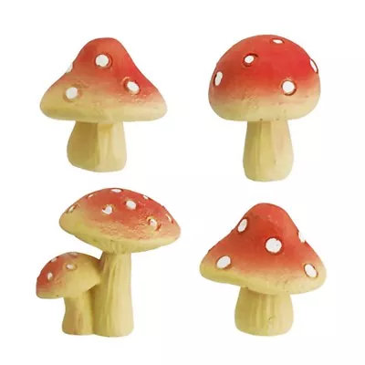 4 PIECE Miniature RESIN MUSHROOMS For FAIRY GARDEN DECOR 3 ASST'D STYLES  • $9.99