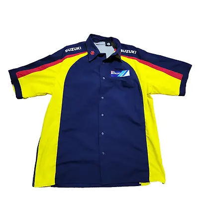 Team Suzuki Button Up Shirt L Blue Men Everyday Simple Casual Basic Norm Retro • $29.66