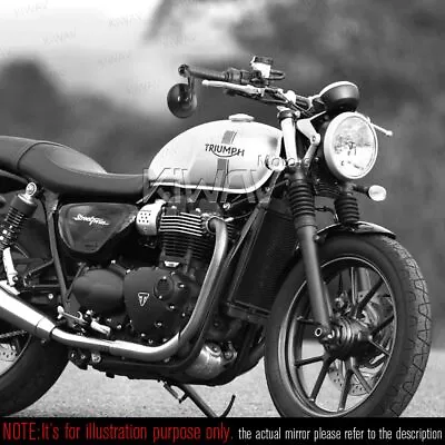 Bar End Mirror BOB Black Round 6mm Bolt-on Fits Triumph T100(air Cooled) • $117