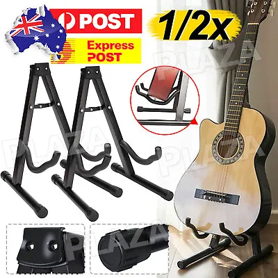 $14.75 • Buy 1/2x Portable Folding Guitar Stand Floor Rack Electric Acoustic Bass Gig Holder