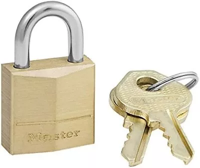 Master Lock 120EURD Small Key Padlock With Brass Body Gold 34 X 2 X 1 Cm • £6.83