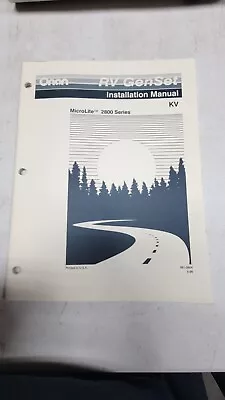 Onan Kv Rv Genset Installation Manual Microlite 2800 Series • $19.95