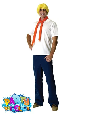 £28.49 • Buy Adult Scooby Doo Fred Costume Men Cartoon Character Book Week Fancy Dress Outfit