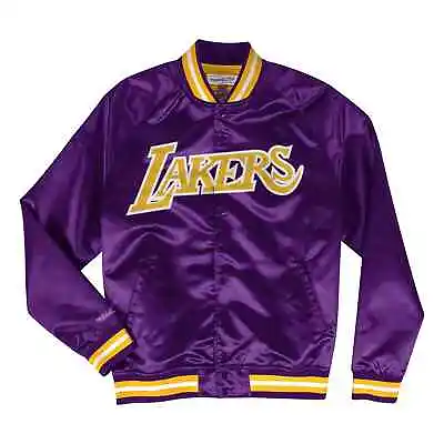 Men's Mitchell & Ness NBA Los Angeles Lakers Purple Lightweight Satin Jacket • $119.95