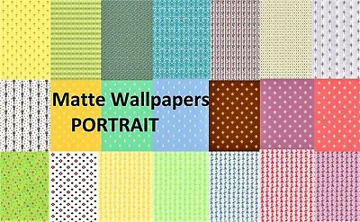 DOLLS HOUSE WALLPAPER Self-Adhesive Matte Papers 1/12th Scale PORTRAIT Free P&P • £4.75