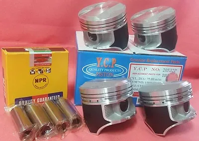 YCP P29 75mm STD Teflon Coated Pistons High Comp. + NPR Rings For Honda D16  • $143.95