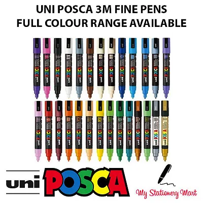 Uni Posca Marker Pens PC-3M Fine Tip CHOOSE PACK SIZES - MIX & MATCH ANY COLOURS • £2.49