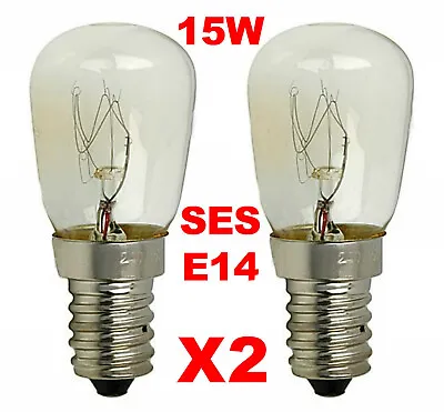 UNIVERSAL 2 Pack 15W Fridge Freezer Appliance Light Bulb 240V SES E14 Lamp • £2.55