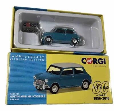 Va02538 Austin Mini Cooper S Model Car Blue 1:43 Scale Vanguards  Morris Bmc K8 • £20