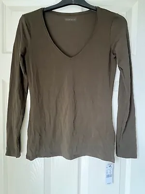 INTIMISSIMI Long Sleeve Stretchy Top Size S Army Green BNWT • £14.90