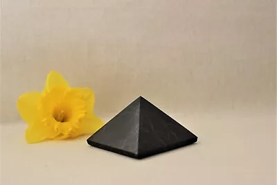 Shungite Polished Pyramid 4cm Base EMF Protection Healing. • $10.65