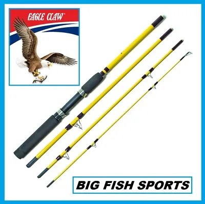 Eagle Claw Pack-it Rod 6'-6  Medium Action 4-piece New! #pk200-66 • $24.98