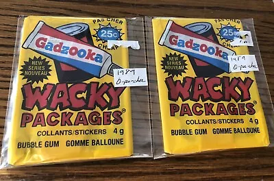 2 Vintage 1989 Sealed Gadzooka WACKY PACKAGES Bubble Gum • $25