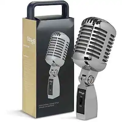 Stagg SDM100 CR Vintage 50's Style Retro Cardioid Dynamic Microphone With Cable • £64.99