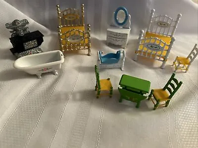 10 Pc Lot Vintage Mattel 1980 Doll House Furniture The Littles Dollhouse • $41.99