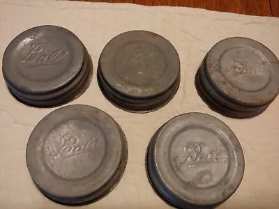 5 Vintage Ball Zinc Lids With Inserts • $10