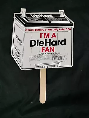 Vtg 1995 NASCAR Jiffy Lube Miami 300 Sears DieHard Battery Advertising Fan Sign • $25