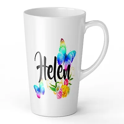 17oz Personalised Beautiful Butterflies & Flowers Novelty Gift Latte Mug • £11.99