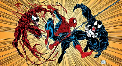 Spider-Man Swing Vs Venom And Carnage Poster Comic Book (24x44) Inches • $30
