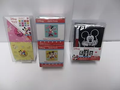 HUGE Lot Of Mickey Minnie Mouse Birthday Party Supplies Favors Puzzle Button Art • $29.99