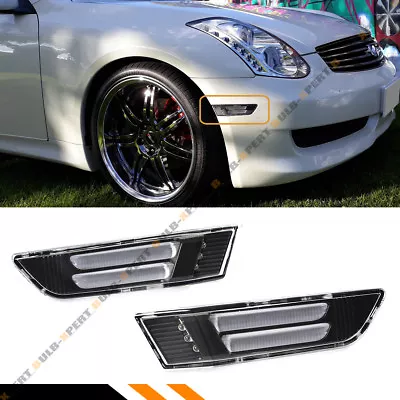 For 03-07 Infiniti G35 Coupe Clear Lens Blk Housing Led Side Marker Lamps Light • $19.94