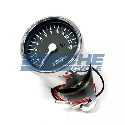 Mini Universal Motorcycle Mechanical 12K RPM Tach Tachometer Gauge 1:4 • $46.25